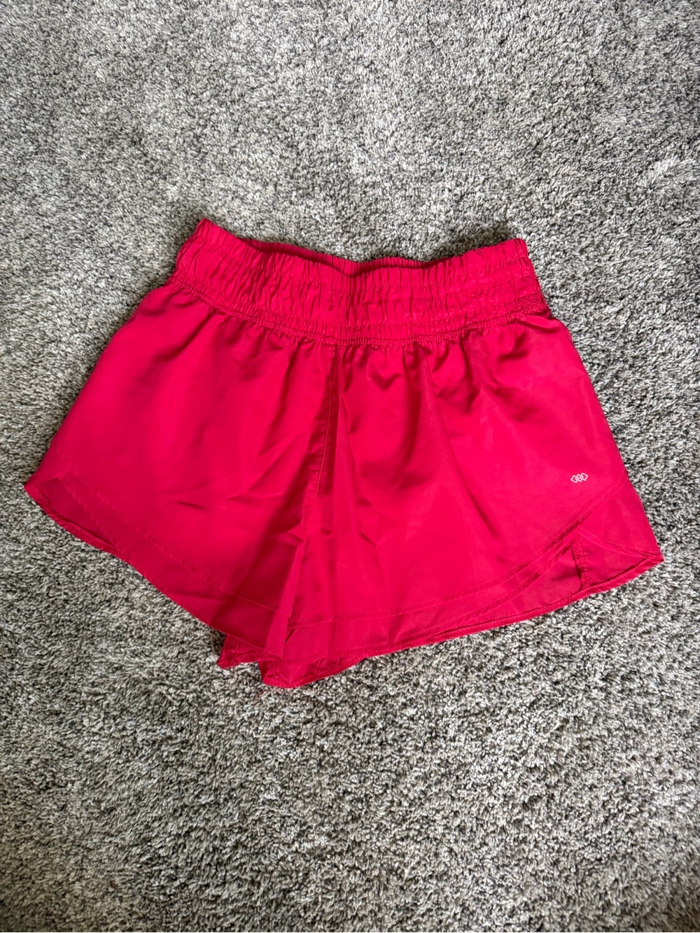 High-Rise Pink Athletic Shorts for Women with Smocked Waistband